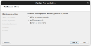 How to Update the Component Using Maintenance Tool Qt Application